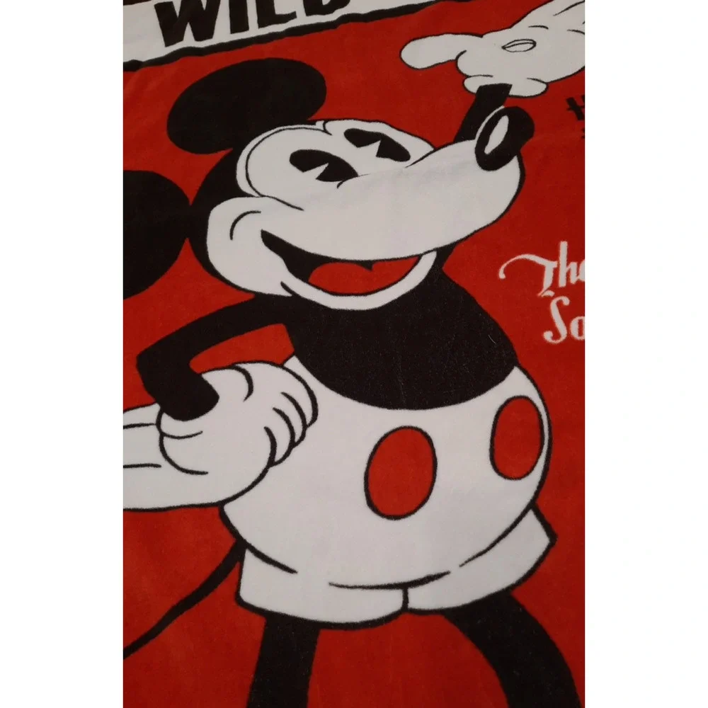 RARE Vintage Mickey Mouse Jay Franco & Son Beach Towels Set of 2 XL Black Red Wh
